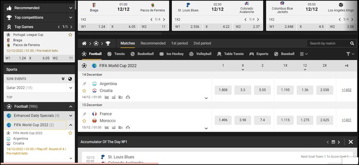 Betting on sports at Melbet